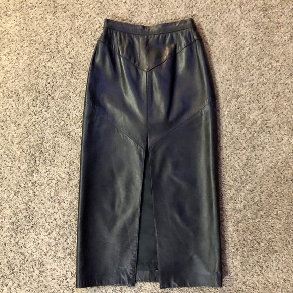 Siena Leather Skirt Womens 6 Used Black - Picture 3 of 16